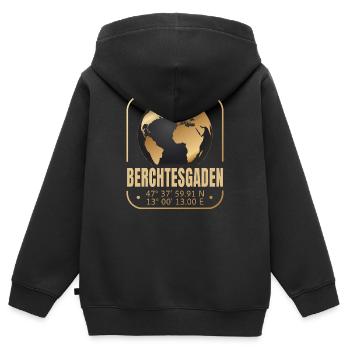 Berchtesgaden - Kinder Premium Organic Zip Hoodie - Schwarz - Hinten - AI Model Kid Male (0cm)