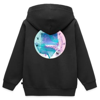 Fantasy World Sphere - Kinder Premium Organic Zip Hoodie - Schwarz - Hinten - AI Model Kid Male (0cm)