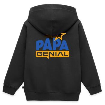 Toller Vater - Kinder Premium Organic Zip Hoodie - Schwarz - Hinten - AI Model Kid Male (0cm)