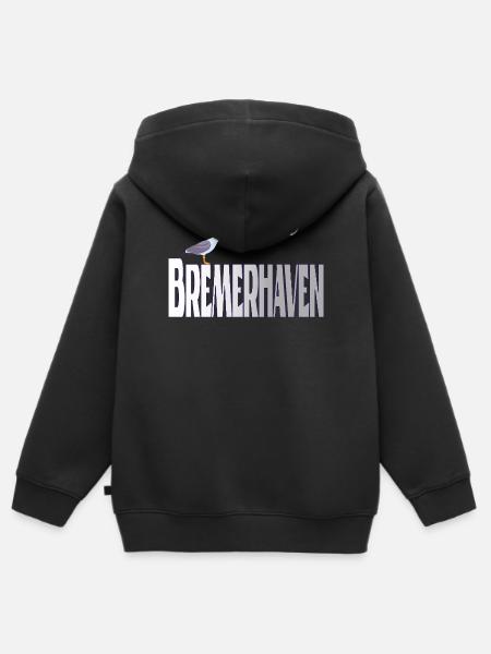 Bremerhaven Möwe & Moin Design - Kinder Premium Organic Zip Hoodie - Schwarz