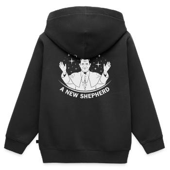 Ein Neuer Hirte - Kinder Premium Organic Zip Hoodie - Schwarz - Hinten - AI Model Kid Male (0cm)
