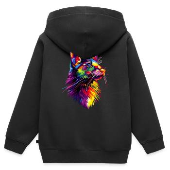 Diable de Tasmanie Marsupial Diable de Tasmanie - Sweat Premium à capuche zippé enfant bio - noir - Dos - AI Model Kid Male (0cm)