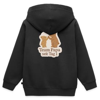 Team Papa - Kinder Premium Organic Zip Hoodie - Schwarz - Hinten - AI Model Kid Male (0cm)