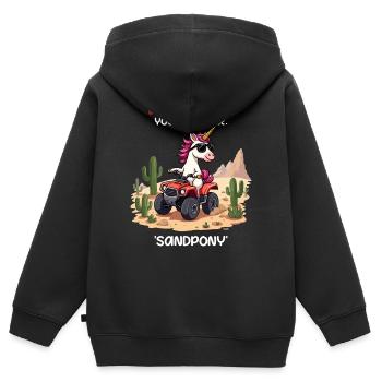 Licorne du désert - Sweat Premium à capuche zippé enfant bio - noir - Dos - AI Model Kid Male (0cm)
