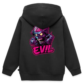 Zombie maléfique - Sweat Premium à capuche zippé enfant bio - noir - Dos - AI Model Kid Male (0cm)