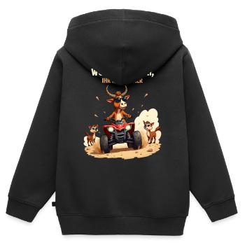 Déserts - Taureau - Sweat Premium à capuche zippé enfant bio - noir - Dos - AI Model Kid Male (0cm)