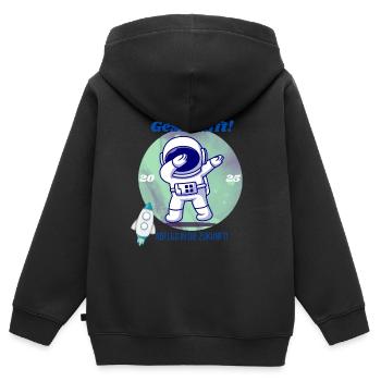 4. Klasse geschafft – Abflug in die Zukunft 2025 - Kinder Premium Organic Zip Hoodie - Schwarz - Hinten - AI Model Kid Male (0cm)
