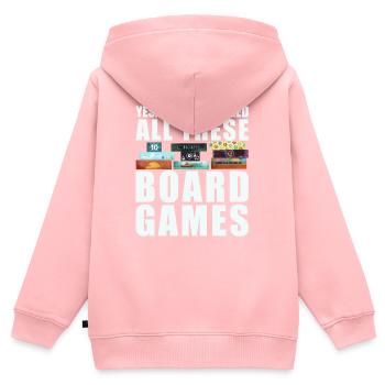 Board Games Funny Saying - Kids Premium Organic Zip-up Hoodie - rose - Back - AI Model Kid Female (0cm)