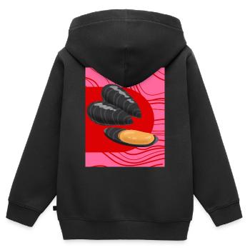Moules funky - Sweat Premium à capuche zippé enfant bio - noir - Dos - AI Model Kid Male (0cm)