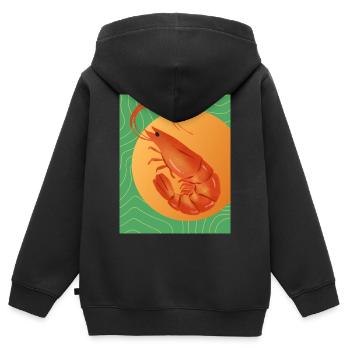 Maximalist Shrimp - Kinder Premium Organic Zip Hoodie - Schwarz - Hinten - AI Model Kid Male (0cm)