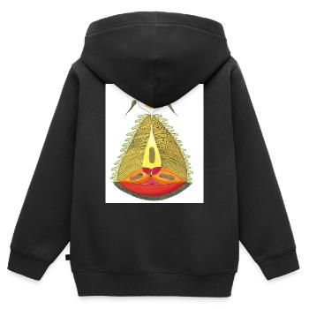 PEACE SEED ALPE ADRIA by GUDRUN KARGL - Kinder Premium Organic Zip Hoodie - Schwarz - Hinten - AI Model Kid Male (0cm)