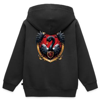 The Black Swan: symbol of elegance and power - Kids Premium Organic Zip-up Hoodie - black - Back - AI Model Kid Male (0cm)