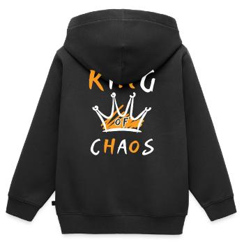 ROI DU CHAOS - Sweat Premium à capuche zippé enfant bio - noir - Dos - AI Model Kid Male (0cm)