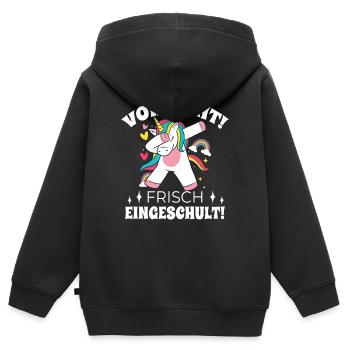 Schulkind 1. Klasse Geschenke Einschulung Kinder - Kinder Premium Organic Zip Hoodie - Schwarz - Hinten - AI Model Kid Male (0cm)