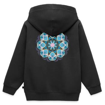 Beach day Mandala - Kinder Premium Organic Zip Hoodie - Schwarz - Hinten - AI Model Kid Male (0cm)