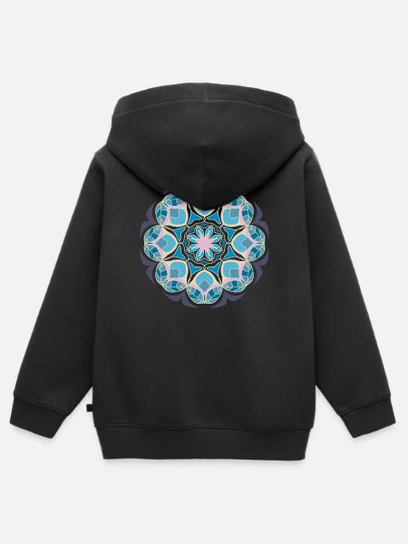 Beach day Mandala - Kinder Premium Organic Zip Hoodie - Schwarz