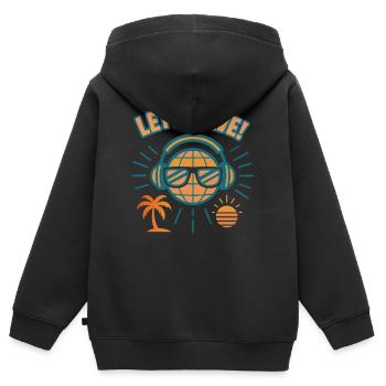 Lets rave - Kinder Premium Organic Zip Hoodie - Schwarz - Hinten - AI Model Kid Male (0cm)