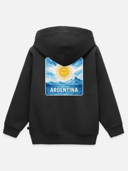 Argentinien Nationalfarben Design - Kinder Premium Organic Zip Hoodie - Schwarz