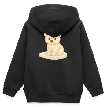Nordische Arktis - Eisbär - Kinder Premium Organic Zip Hoodie - Schwarz - Hinten - AI Model Kid Male (0cm)