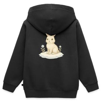Nordische Arktis - Schneehase - Kinder Premium Organic Zip Hoodie - Schwarz - Hinten - AI Model Kid Male (0cm)