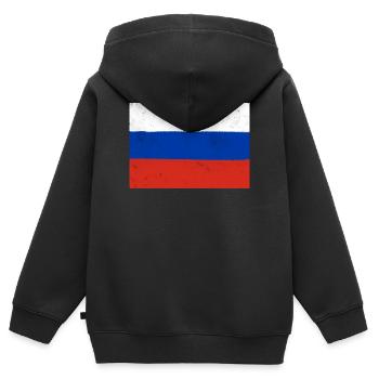 Flagge Russlands - Kinder Premium Organic Zip Hoodie - Schwarz - Hinten - AI Model Kid Male (0cm)