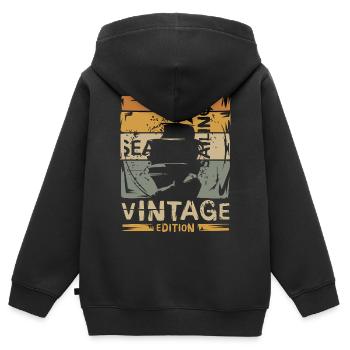 Sailing Vintage Edition – Retro Segeln Design - Kids Premium Organic Zip-up Hoodie - black - Back - AI Model Kid Male (0cm)