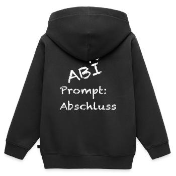 Abitur ABI Abschluss KI Schulabschluss KI ABI - Kinder Premium Organic Zip Hoodie - Schwarz - Hinten - AI Model Kid Male (0cm)