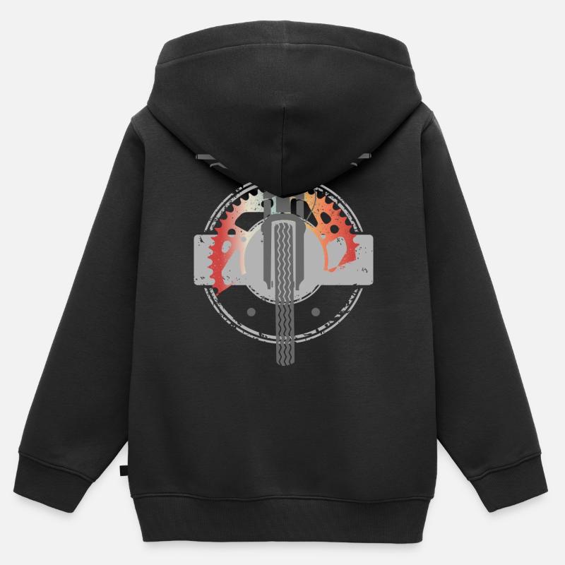 MTB Vers01 - Kinder Premium Organic Zip Hoodie - Schwarz