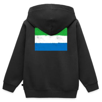 Flagge von Sierra Leone - Kinder Premium Organic Zip Hoodie - Schwarz - Hinten - AI Model Kid Male (0cm)