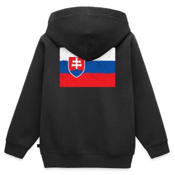 Flagge der Slowakei - Kinder Premium Organic Zip Hoodie - Schwarz - Hinten - AI Model Kid Male (0cm)