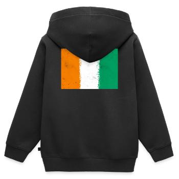 Flagge von Côte d'Ivoire - Kinder Premium Organic Zip Hoodie - Schwarz - Hinten - AI Model Kid Male (0cm)
