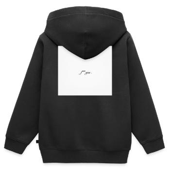 Conception audacieuse censurée de déclaration blasphématoire - Sweat Premium à capuche zippé enfant bio - noir - Dos - AI Model Kid Male (0cm)