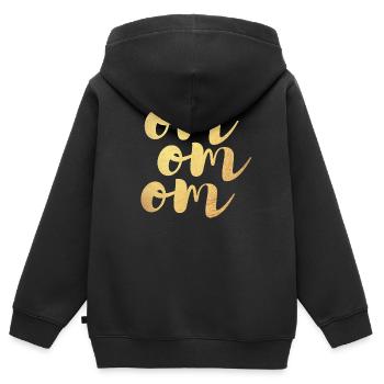 Yoga Gold om Meditation Deluxe Luxury Handwriting - Kids Premium Organic Zip-up Hoodie - black - Back - AI Model Kid Male (0cm)