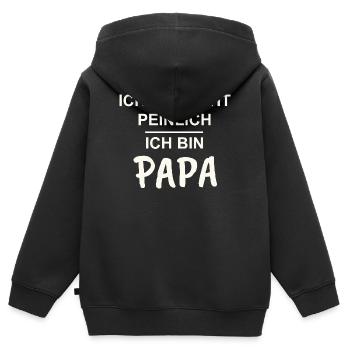 Papa Teenager ich bin nicht peinlich ich bin Papa - Kinder Premium Organic Zip Hoodie - Schwarz - Hinten - AI Model Kid Male (0cm)