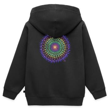 Mandala Energie - Kinder Premium Organic Zip Hoodie - Schwarz - Hinten - AI Model Kid Male (0cm)