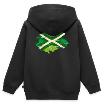 Achterhoek Umriss mit Farben - Kinder Premium Organic Zip Hoodie - Schwarz - Hinten - AI Model Kid Male (0cm)