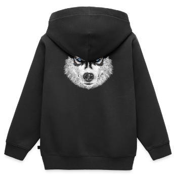 Husky - Kinder Premium Organic Zip Hoodie - Schwarz - Hinten - AI Model Kid Male (0cm)