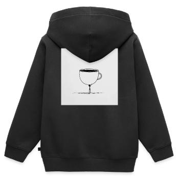 Kaffee? Nur in Eimern, bitte! - Kinder Premium Organic Zip Hoodie - Schwarz - Hinten - AI Model Kid Male (0cm)