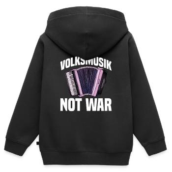 Akkordeon - Make Volksmusik not War - Kinder Premium Organic Zip Hoodie - Schwarz - Hinten - AI Model Kid Male (0cm)