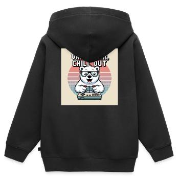 Panda Gaming Chill Out T-Shirt - Sweat Premium à capuche zippé enfant bio - noir - Dos - AI Model Kid Male (0cm)