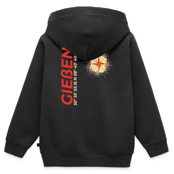 Gießen - Kinder Premium Organic Zip Hoodie - Schwarz - Hinten - AI Model Kid Male (0cm)