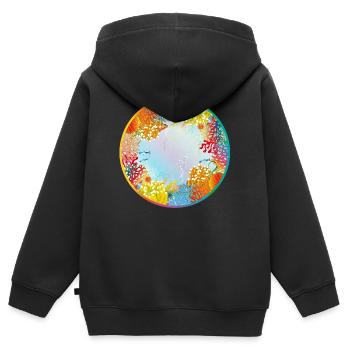 Bunte Unterwasserwelt mit Korallen - Kinder Premium Organic Zip Hoodie - Schwarz - Hinten - AI Model Kid Male (0cm)