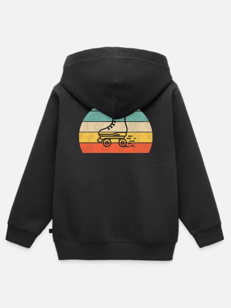 Rollschuh Sirt bunt - Kinder Premium Organic Zip Hoodie - Schwarz