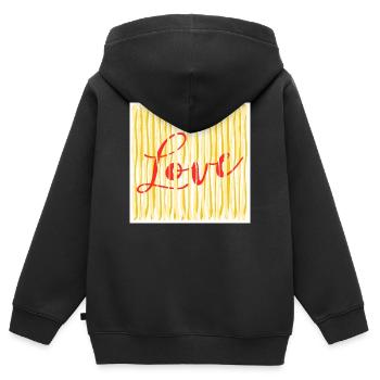 ICH LIEBE DAS KOCHEN VON PASTA-SPAGHETTI - Kinder Premium Organic Zip Hoodie - Schwarz - Hinten - AI Model Kid Male (0cm)