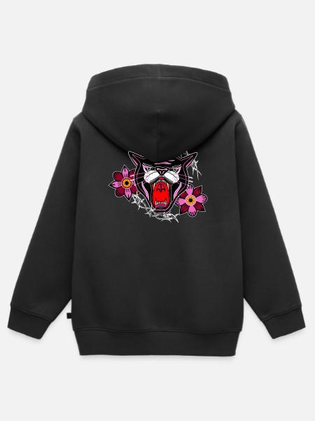 Pinkpink Panther - Kinder Premium Organic Zip Hoodie - Schwarz
