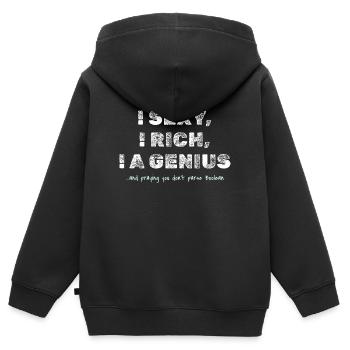 Blague booléenne - T-shirt de développement drôle - Sweat Premium à capuche zippé enfant bio - noir - Dos - AI Model Kid Male (0cm)