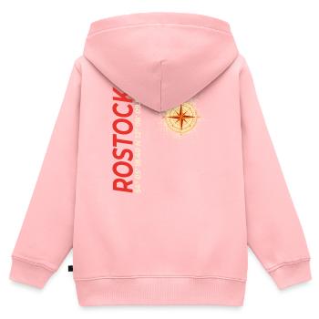 Rostock - Kinder Premium Organic Zip Hoodie - Rosa - Hinten - AI Model Kid Female (0cm)