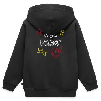 ABC Pirate School Enrollation School Comic Kids Celebration - Sweat Premium à capuche zippé enfant bio - noir - Dos - AI Model Kid Male (0cm)