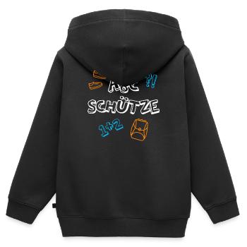 ABC Shooter School Débutants Satchel Élèves 1ère Année - Sweat Premium à capuche zippé enfant bio - noir - Dos - AI Model Kid Male (0cm)