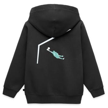 Torfrau – Keine Angst vor dem Ball, nur Mut im Tor - Kinder Premium Organic Zip Hoodie - Schwarz - Hinten - AI Model Kid Male (0cm)